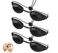Heanvmyss Sunbed Goggles,3 Pcs Tanning Glasses,UV Protective Eyewear,IPL Safety Goggles,Individual Flexible Eye Shields,Elastic Band The Shades for Solarium(Black)