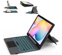 HEAPAO Galaxy Tab S6 Lite 10.4" 2024/2022/2020 Case with Keyboard : 7 Color Backlit,Smart Touchpad,All-in-one Keyboard Cases with S Pen Holder for Samsung Tab S6 Lite SM-P620/P625/P610/P613/P615/P619