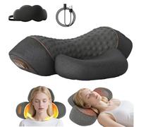 Heapls 3 in 1 Neck Massage Pillow, 3 Function Modes - Traction and Lifting/Bionic Massage/Smart Heat Compress, 8 Gentle Slow Pulses, Designed for Your Specifc Type of Discomfort (Black)