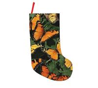 (Heaps of Orange Monarch Butterflies) Christmas Stockings 28 x 46cm Large Holiday Stockings for Xmas Tree Decorations Gift Storage