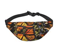 Heaps of Orange Monarch Butterflies Fanny Pack for Men Women Crossbody Bags Fashion Waist Bag Chest Bag Adjustable Belt Bag, Black, One Size