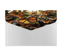 Heaps of Orange Monarch Butterflies File Folder with Snap&6 Pockets Reusable File Organizer Portable Document Paper Bill Receipt Organizer Plastic Envelopes for Office College Letter Size