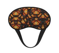 Heaps of Orange Monarch Butterflies Print Blackout Sleep Mask - Side Sleeper Eye Cover, Soft Comfort, Perfect for Travel, Meditation