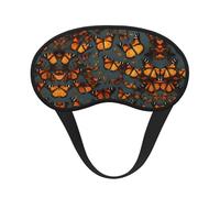 Heaps of Orange Monarch Butterflies Print Blackout Sleep Mask, with Adjustable Strap for Travel, Night Work, Nap, Office
