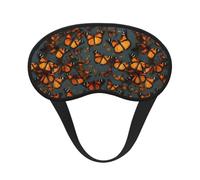 Heaps of Orange Monarch Butterflies Print Blackout Sleep Mask, with Adjustable Strap for Travel, Night Work, Nap, Office