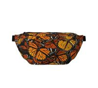 Heaps of Orange Monarch Butterflies Print Bumbag Large Fanny Pack, Crossbody Waist Bag with Adjustable Strap Chest Bag for Hiking Travel Fitness and Daily Carry