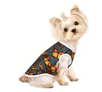 Heaps of Orange Monarch Butterflies print Dog Shirts for Small Dogs Stretchy T-Shirts Lightweight Tank Top Sleeveless Striped Vest