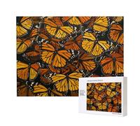 Heaps of Orange Monarch Butterflies Print Jigsaw Puzzle 500 Piece for Adults, Colourful Jigsaw Puzzles for Home Decoration Gifts Family Puzzle Perfect for Game Nights