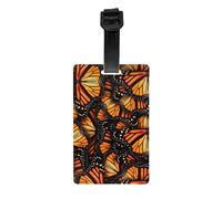 Heaps of Orange Monarch Butterflies Print Luggage Tag for Suitcases Daily Use Identification Labels Airports Travel Bag Tags