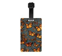 Heaps of Orange Monarch Butterflies Print Luggage Tags for Suitcases,Travel Luggage Tag with Name Id Card for Luggage Cruise Travel Accessories