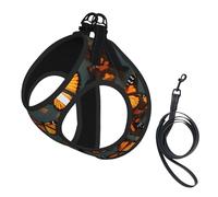 Heaps Of Orange Monarch Butterflies Print Pet Leash Vest,Breathable Mesh Pet Harness, Reflective For Small Medium Dogs Safe Easy Walking