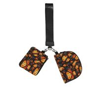 Heaps of Orange Monarch Butterflies Print Portable Wrist Strap Bag Unisex Outdoor Sports Lightweight Pouch Travel Gift