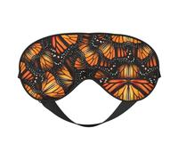 Heaps of Orange Monarch Butterflies Print Silk Sleep Mask with Adjustable Buckle Stylish Eye Mask for Women Travel Nap Shift Work Office