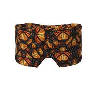 Heaps of Orange Monarch Butterflies Print Sleep Eye and Ear Muffs Mask - Adjustable Yoga Travel Headband, Keep Warm Shading Comfortable Aid