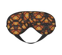 Heaps of Orange Monarch Butterflies Print Soft Eye Mask – Comfortable Sleep, Blocks Light, Full Eye Coverage, Ideal for Travel, Meditation