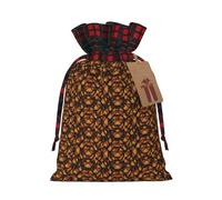 Heaps Of Orange Monarch Butterflies Print Xmas Drawstring Eco-Friendly Gift Bags For Christmas Party Wrapping Present Needs