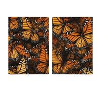 Heaps of Orange Monarch Butterflies Printed Passport Cover Case Passport Holder For Travel Passport Cards Protector Travel Covers Wallet Case RFID Blocking Leather Card Case for Women Men, Heaps of