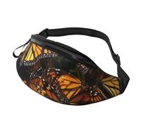 Heaps of Orange Monarch Butterflies Printed Personalized Waist Bag, Lightweight and Versatile Crossbody Bag for Everyday and Outdoor Adventures