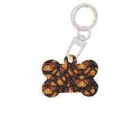 Heaps of Orange Monarch Butterflies Printing Bone Shaped Dog Tag Pet Id Tags,Acrylic Dog Tags Cat Tags with Ring for Dog Cat,Pendant Crafts
