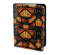 Heaps of Orange Monarch Butterflies Printing Fashion Passport Holder Personalized Printed Cowhide Id Holder Travel Passport Cover 5.5 in