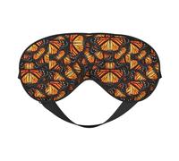 Heaps of Orange Monarch Butterflies Printing Soft Eye Mask Reversible Cover for Travel Adjustable Strap Blackout Sleep