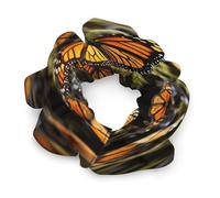 Heaps of Orange Monarch Butterflies Satin Scrunchies Elastic Hair Bands Exquisite Soft Jumbo Scrunchy Thick Fashion Hair Ties Cute Satin Hair Scrunchies for Women Hair Accessories Gift