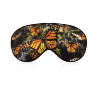 Heaps of Orange Monarch Butterflies Sleep Mask,Adjustable Strap Sleeping Mask, Complete Light Blocking Sleep Shade Cover,Soft Breathable Comfortable Blindfold for Women and Men