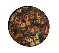 Heaps of Orange Monarch Butterflies Weatherproof Spare Tire Cover, Tire Diameters 24" to 36", Universal Waterproof Wheel Protectors for