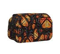 Heaps Of Orange Monarch Butterfliesdouble Layer Pencil Case With Flip Top Big Pencil Bag Pouch Stationery Organizer Makeup Bag For Boys Girls Teen College Students School Adults & Office Supplies