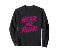 Hear Me Roar - Pink Brush Retro Animal Energy Wildcat Sweatshirt