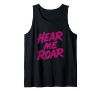 Hear Me Roar - Pink Brush Retro Animal Energy Wildcat Tank Top