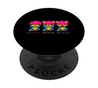 Hear No Evil see not an evil Talk No Evil Pansexual Foxes PopSockets Adhesive PopGrip