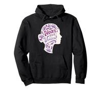 Hear Our Voices Feminist Floral Empowerment Pullover Hoodie