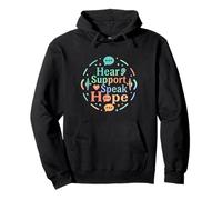 Hear Support Speak Hope Awareness Design Pullover Hoodie