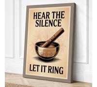 Hear the Silence Vintage Canvas Wall Art Print 18x12 Inch (46 x 30 cm)