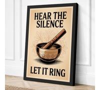 Hear the Silence Vintage Canvas Wall Art Print 24x16 Inch (61 x 41 cm)