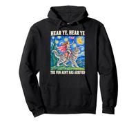 Hear Ye The Fun Aunt Has Arrived Knight Cat Feral Aunt Pullover Hoodie