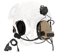 Hearangel Tactical Headset,Sound Pickup Headphone with ARC Rail Adapter Hearing Protection with Gel Ear Pads for Airsoft Sports (Tan)
