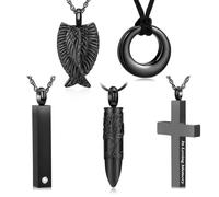 Hearbeingt 3 Pack Cremation Jewelry Urn Necklace for Ashes for Women Men, Cross Infinity Bar Urn Pendants for Human Ashes Adult Memorial Lockets Ash Jewelry, Stainless Steel, No Gemstone