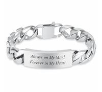 Hearbeingt Cremation Jewelry Urn Bracelet for Ashes for Men Cuban Link Ashes Bracelet Cremation Bangle for Human Ashes Keepsake Memorial Ash Urn Bracelet, M, Stainless Steel, not