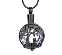Hearbeingt Cremation Jewelry Urn Necklace for Ashes for Pet Paw Print Keepsake Urn Necklace for Dog Cat Ashes Memorial Locket Urn Necklace for Women Men, Stainless Steel, No Gemstone
