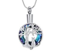 Hearbeingt Cremation Jewelry Urn Necklace for Ashes for Pet Paw Print Keepsake Urn Necklace for Dog Cat Ashes Memorial Locket Urn Necklace for Women Men, Stainless Steel, No Gemstone