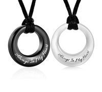 Hearbeingt Cremation Jewelry Urn Necklace for Ashes for Women Men, Circle of Life Eternity Memorial Pendant Ash Jewelry, Stainless Steel, No Gemstone