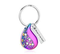 Hearbeingt Cremation Urn Keychain Teardrop Cremation Urn Memorial Keychain Ashes Cremation Jewelry for Men Women, Colorful, S