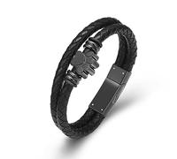 Hearbeingt Dog Paw Urn Bracelet for Ashes Braided Leather Cremation Jewelry for Ashes for Dog Cat Keepsake Bangle, 20cm, 22cm, 24cm, Stainless Steel, not
