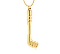 Hearbeingt Golf Clubs Cremation Jewelry for Ashes Urn Necklace Keepsake Urn Pendant Ashes Holder Stainless Steel Memorial Urn Necklace for Women Men, Stainless Steel, No Gemstone