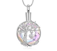 Hearbeingt Teardrop Urn Necklaces for Ashes Tree of Life Memorial Ashes Lockets, Cremation Jewelry Keepsake Pendant for Ashes for Women for Men, Stainless Steel, No Gemstone