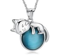 Hearbeingt Urn Necklace for Ashes for Women Men Moon Cat Cremation Jewelry for Ashes Pendant Memorial Necklace Gift, Stainless Steel, No Gemstone