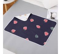 Hearda 2Pcs Reusable Incontinence Bed Pads, Washable Incontinence Sheets Quilted Premium Double-Sided Bed Mats for Incontinence Absorbent Protector for Kids Adults Elderly (Strawberry,70x100cm)
