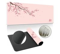 Hearda 3D Mouse Mat, Elegant Sakura Gaming Mouse Pad, Large Mouse Mat, Mousepad with Stitched Edges, Non-Slip Rubber Base Mouse Pads for Office & Home (Pink,1200x600x3mm)